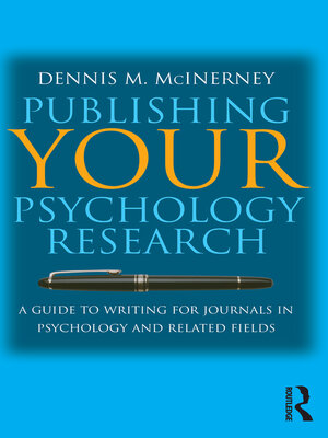 cover image of Publishing Your Psychology Research